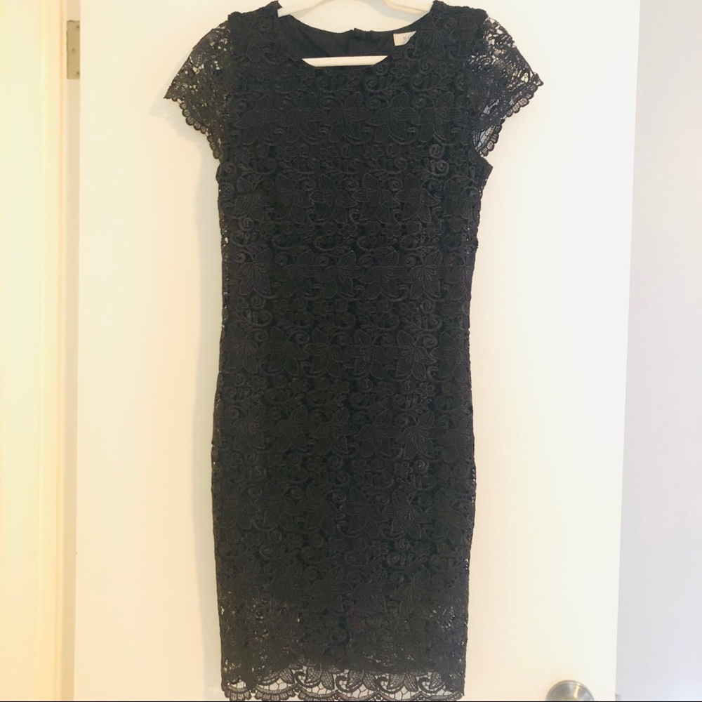 Black lace cocktail dress